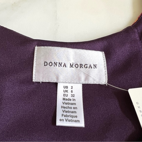 Anthropologie Donna Morgan Liv Floral Dress Purple Sz 2 - Picture 5 of 10